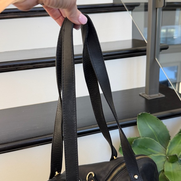 ENNUE Italian made genuine leather shoulder handbag purse black soft luxurious - Picture 6 of 11